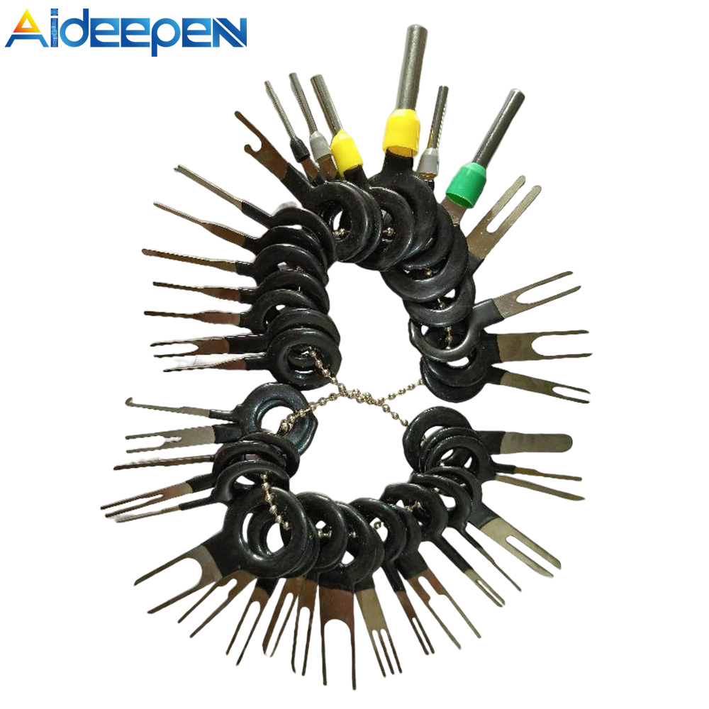 Aideepen Terminal Removal Tool Kit Terminal Ejector Kit for Car Pin Wire Connector Puller Repair Key Removal Tools