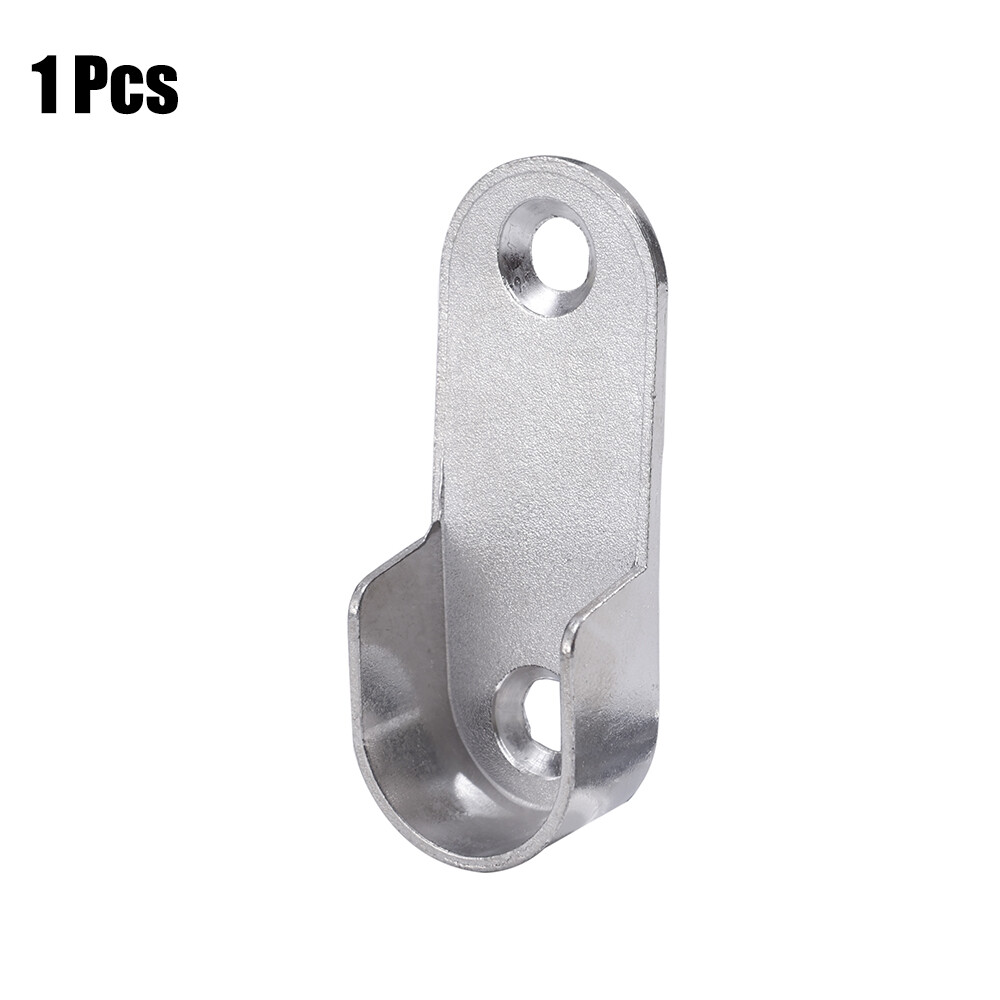10 Pcs Wall Mounted Wardrobe Rail Supports U Shape Hanging Clothes Pole Brackets Flange Seat Curtain Rod Home Hardware