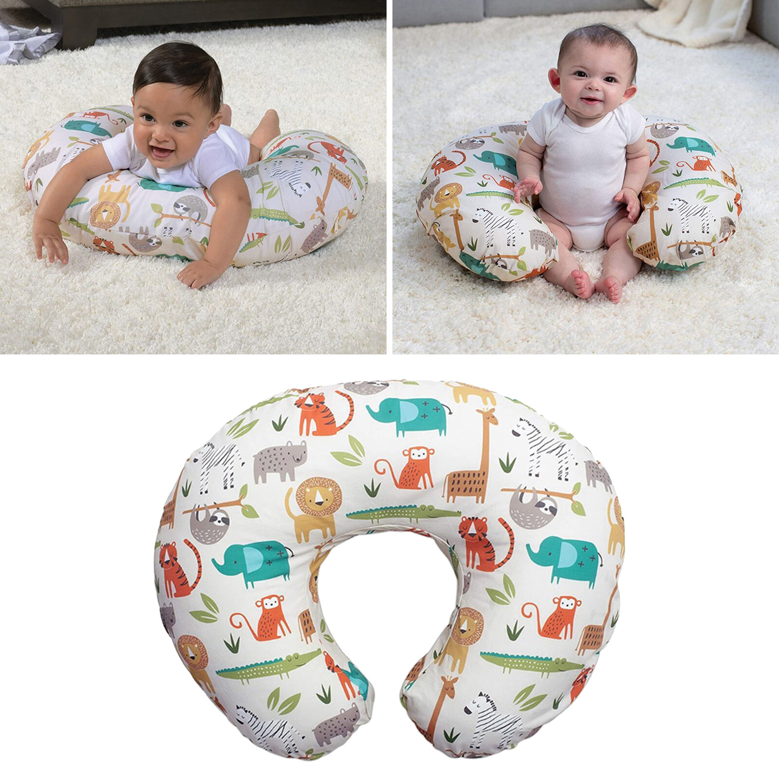 LazaraToy100% Cotton Original U-Shaped Feeding Pillow for Newborn  Breastfeeding Boppy
