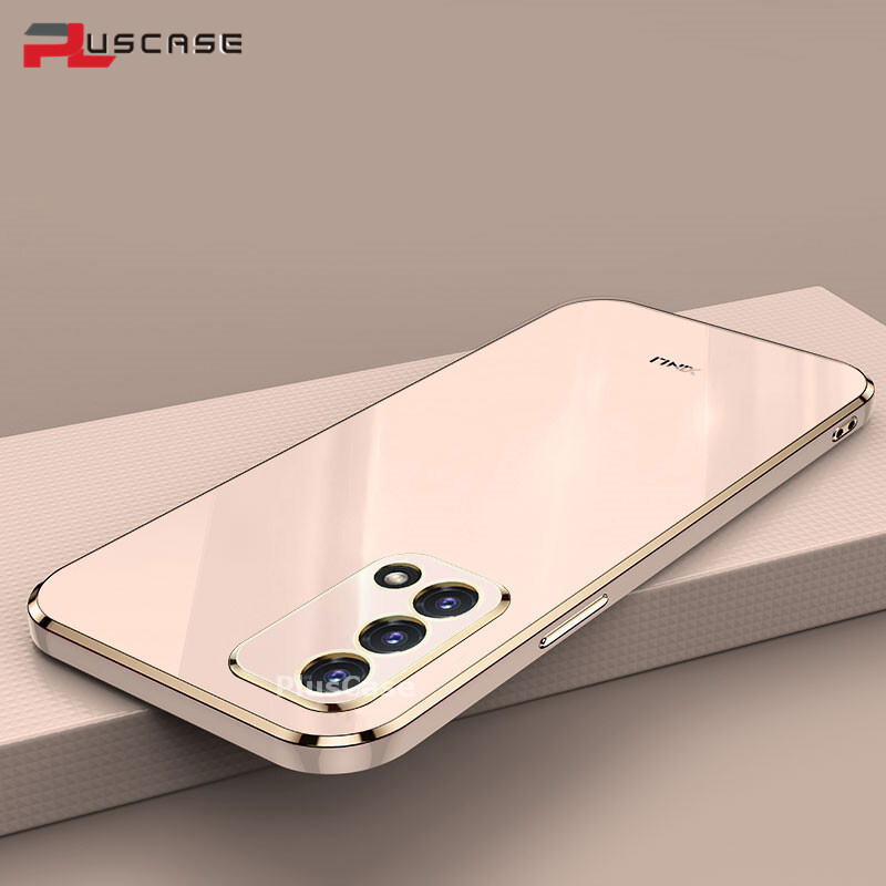 PlusCase for OPPO A95 4G A74 4G 6D Plating Soft Case Lens Protector Square Frame Silicone Glossy Shockproof Phone Back Cover