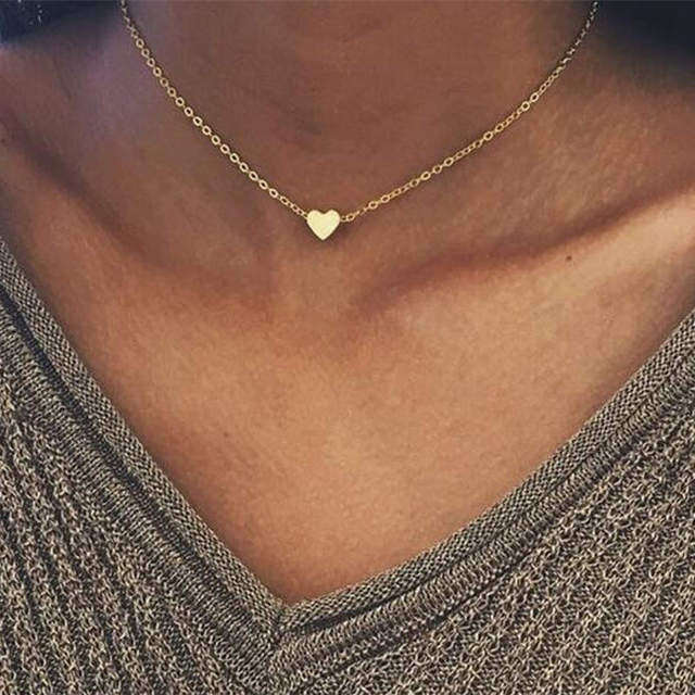 17MILE Trendy Aesthetic Crystal Multilayer Heart Pendant Necklaces for Women Girl Classic Lovely Dainty Metal Necklace Party Jewelry
