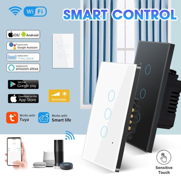 Tuya Công Tắc Bảng Thông Minh Công Tắc Thông Minh Wifi Phiên Bản Không Cháy Công Tắc Nhà Thông Minh Bảng Điều Khiển Từ Xa Tuya/Ứng Dụng Smart Life Hoạt Động Với Alexa Goo Gle Home