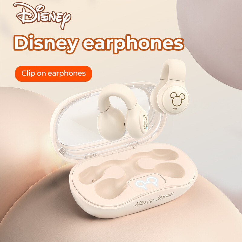 Disney 100% Original DN12 Bone Conduction Earphone Bluetooth 5.3 True Wireless Not In-Ear Noise Reduction Waterproof Clip-On Sports Bluetooth 5.2 Earbuds Built-In Microphone Touch Control TWS True Wireless Earphone