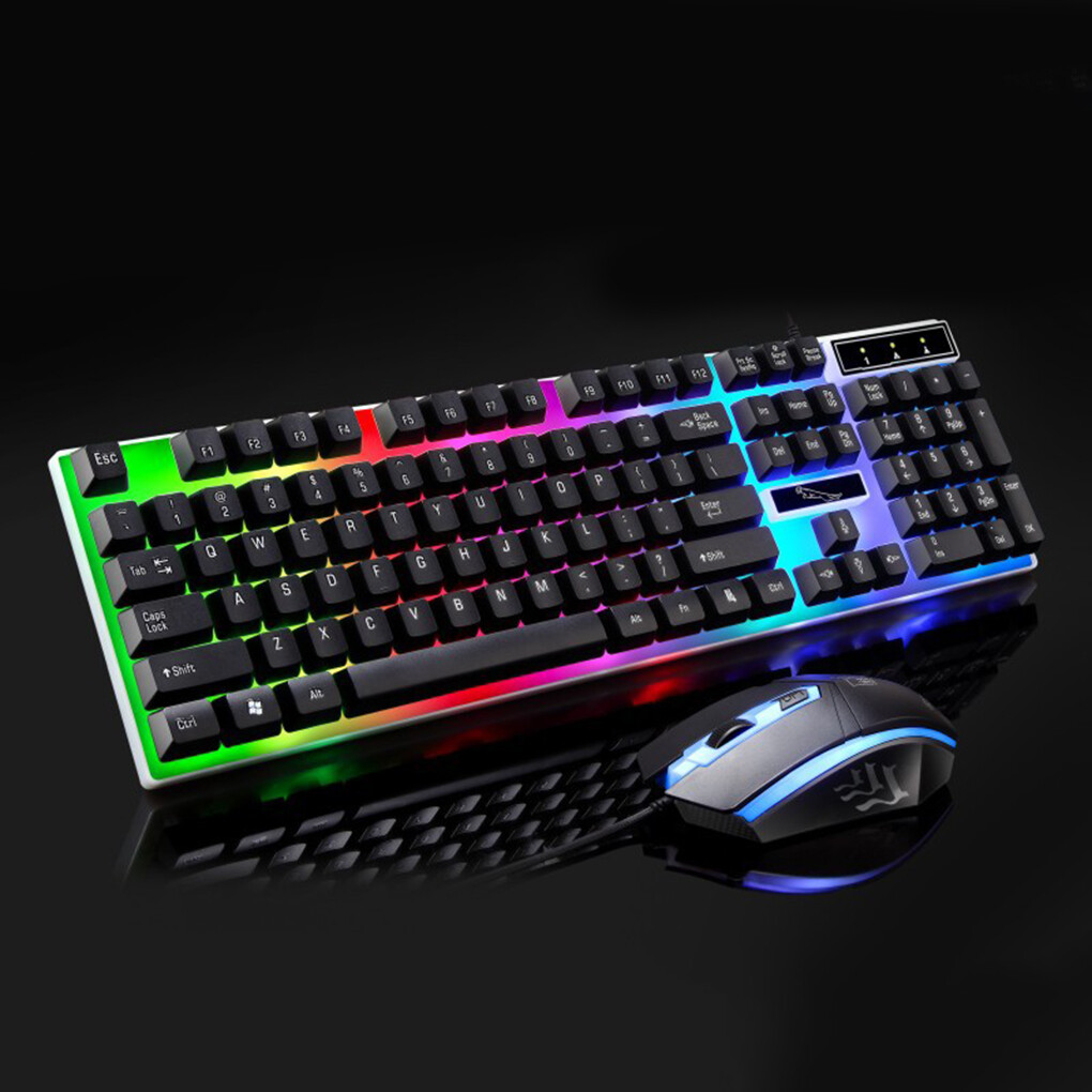 G21 USB Wired Keyboard Mouse Set LED Color Backlight Gaming Computer Mouse Keyboard