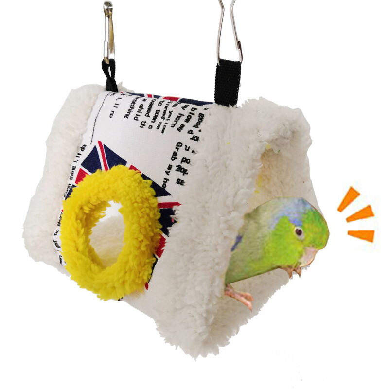Parrot Hanging Plush Hammock Comfortable Breathable Thickened Warm Triangular Nest Tent Bird Supplies