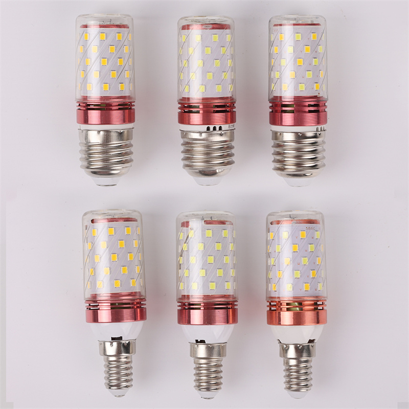E14 E27 Screw LED 12W Corn Bulb Highlight Bulb Light Household Energy-saving Heating and Cooling Chandelier