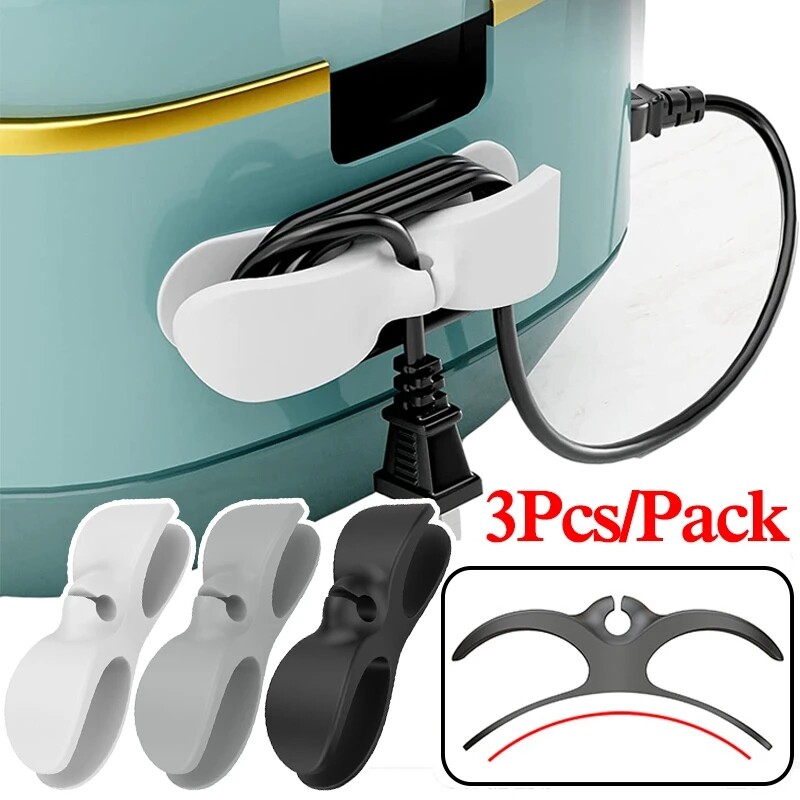 3Pcs Cord Organizer Winder Table Cable Management Cord Holder Cable Manager Fixed Clamp Wire Winder Kitchen Appliances Clips