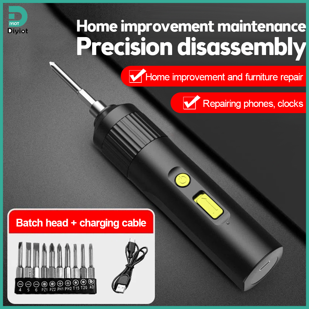 Diyiot 4V Cordless Electric Screwdriver Kit USB Rechargeable Lithium ion Batt Screwdriver Bits Power Screwdriver