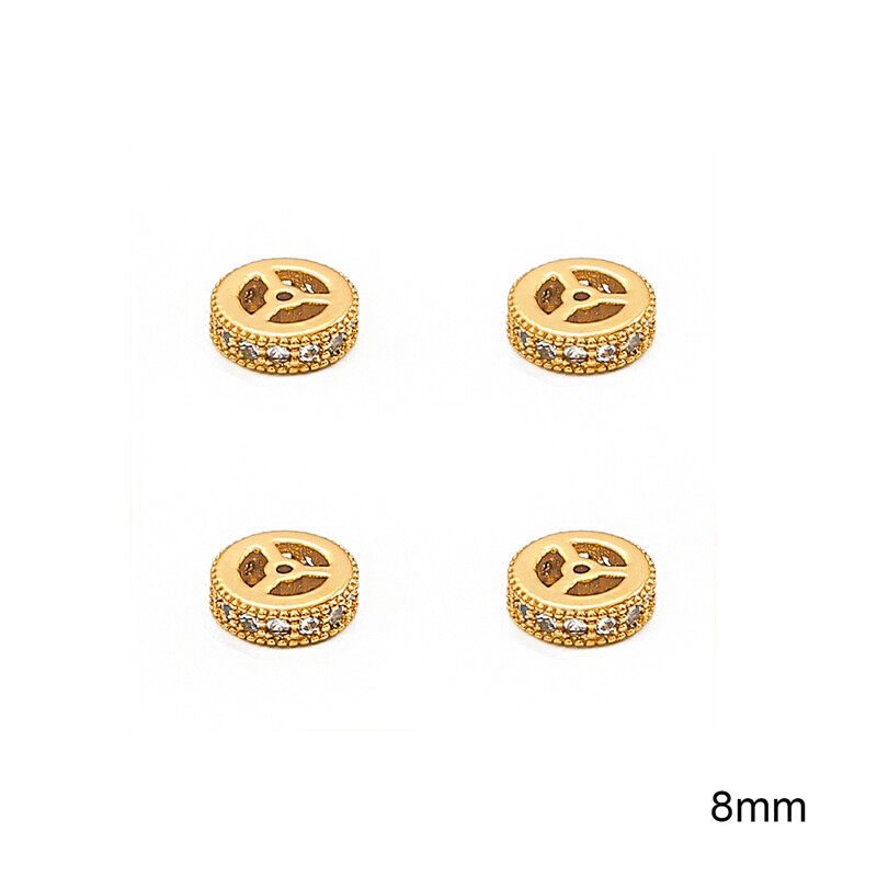 1PC Fashion Cute Cylinder Round Disk Charms 18K Gold Plated Brass Charm Pendant With Zircon Stone For DIY Necklace Earring Jewelry Making