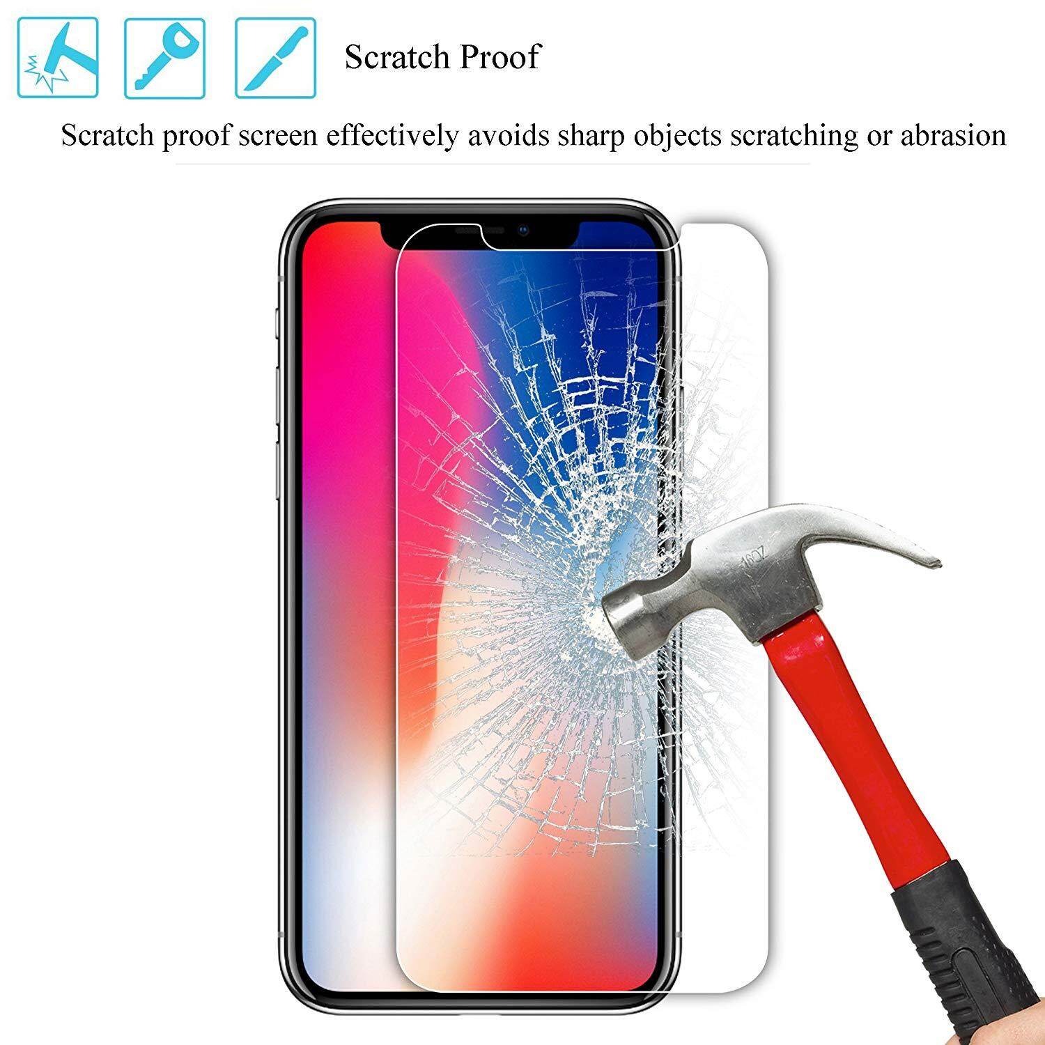 [SONGFUL] compatible with iPhone Xs Xs Max XR 7 8 Plus Front+Back Tempered Glass Screen Protectors