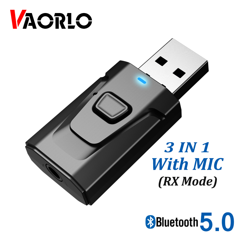 VAOLRO 4 Trong 1 USB Bộ Phát Bluetooth Receiver Với Mic Gọi Rảnh Tay 3.5Mm Aux Âm Thanh Stereo RCA Bộ Chuyển Đổi Âm Thanh Không Dây Cho TV Trên Xe PC Loa Bluetooth Headphone