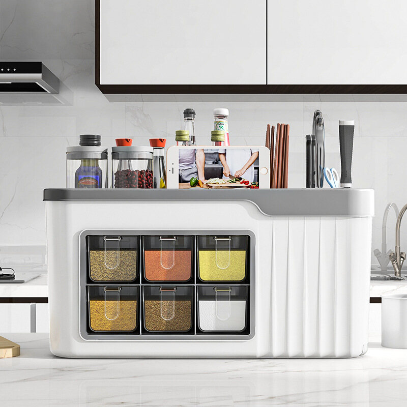 LEBI Kệ Bếp Hộp Gia Vị, Đũa Đa Năng, Dụng Cụ Giữ Dao, Chai Gia Vị Và Hộp Đựng Jar, Kết Hợp Giá Lưu Trữ Với Nắp