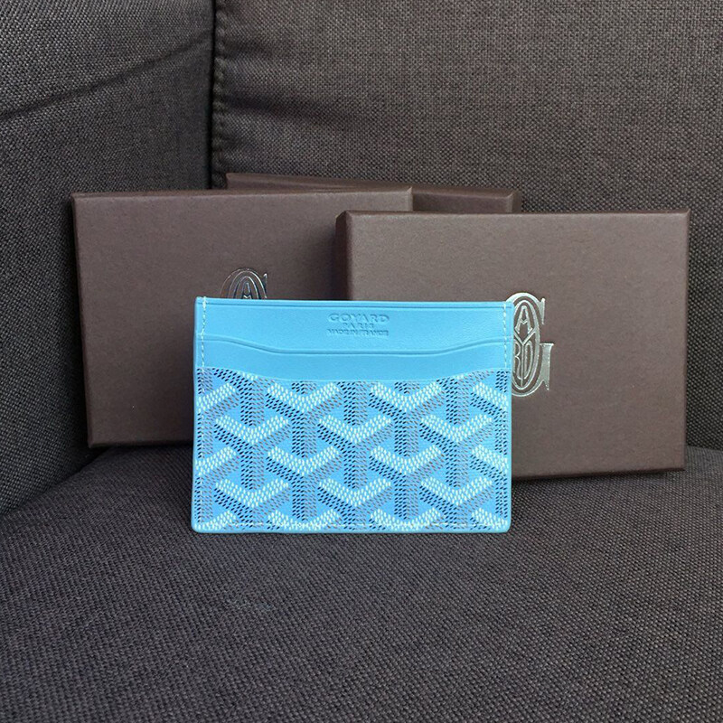 goyard card holder blue