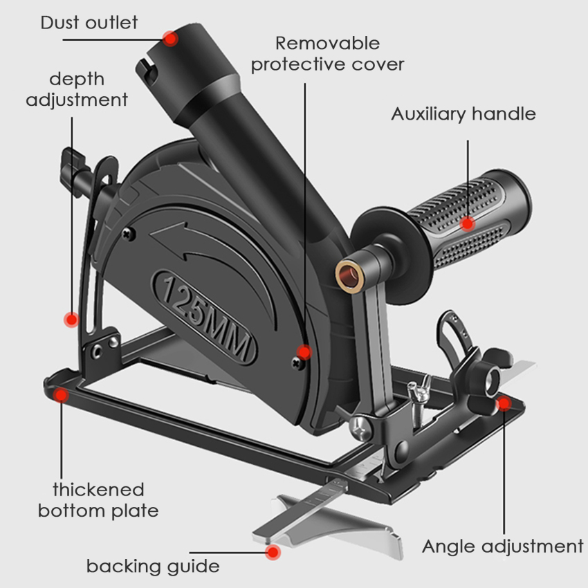 Hand Angle Grinder Converter To Cutter 40mm Depth Adjustable Grinder Bracket To Cutting Woodworking Table Tool With Guide Rule