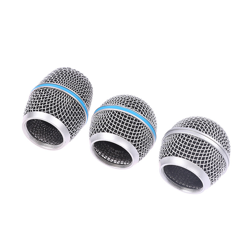 Lofty White Microphone Replacement Head Steel SM58 Mesh Handheld Microphone Grill Mesh Head