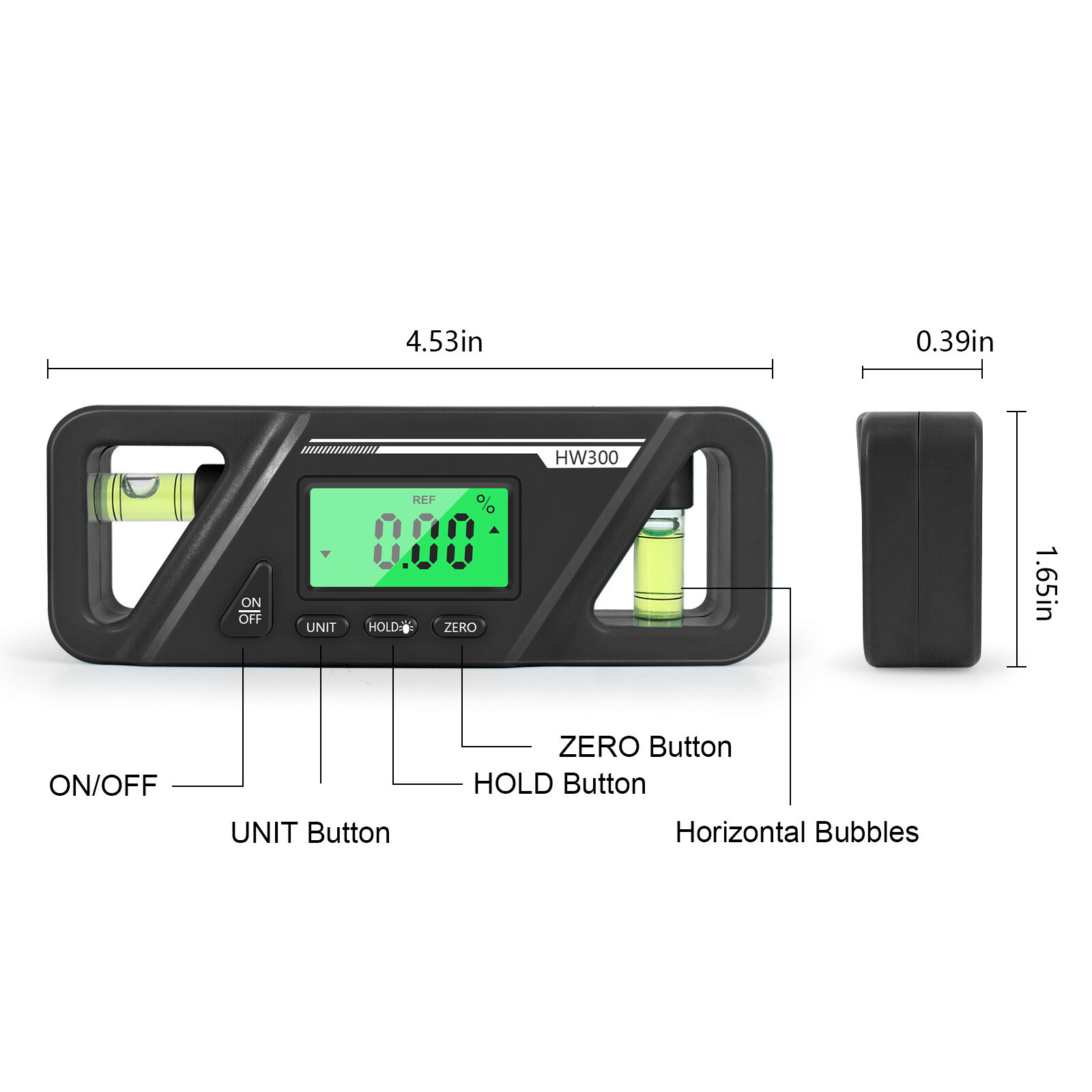 KKmoon ma-gnetic góc kỹ thuật số Meter tuyệt đối và tương đối đo góc độ và độ dốc chuyển đổi máy đo độ nghiêng đa năng màn hình LCD với đèn nền