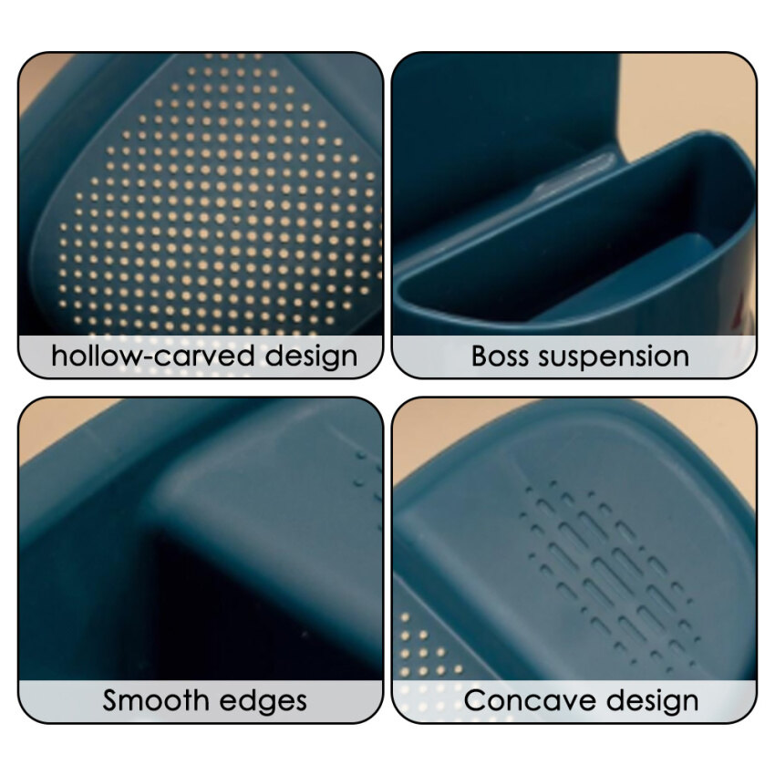 Kitchen Strainer Drain Vegetable Fruit Strainer Basket Suction Cup Sponge Rack Storage Tool Sink Shelf Storage Rack