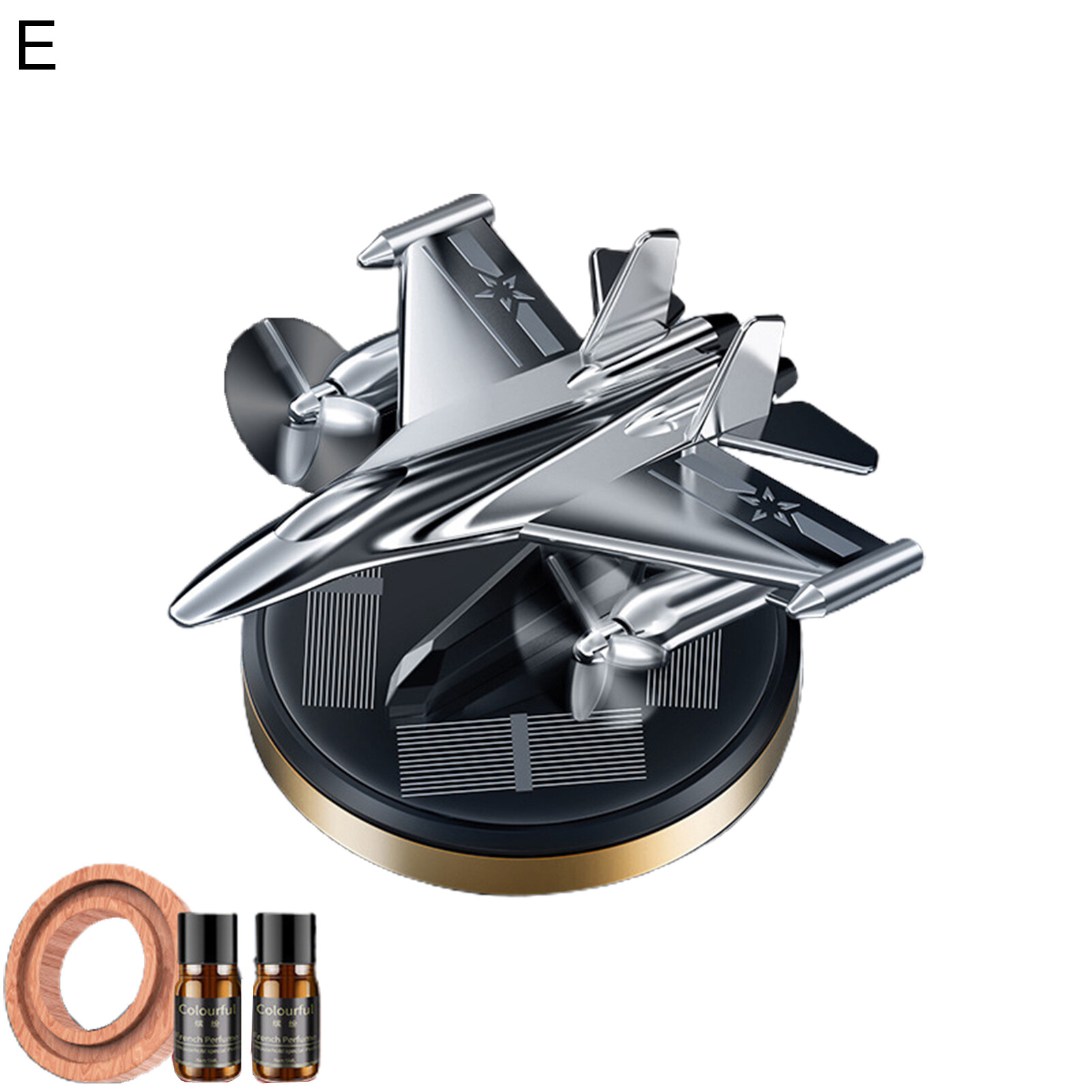 SuperRide Car Air Freshener Natural Solar Powered Long-lasting Car Fragrance Diffuser Fighter Aeroplane Perfume for Vehicles Creative Car Air