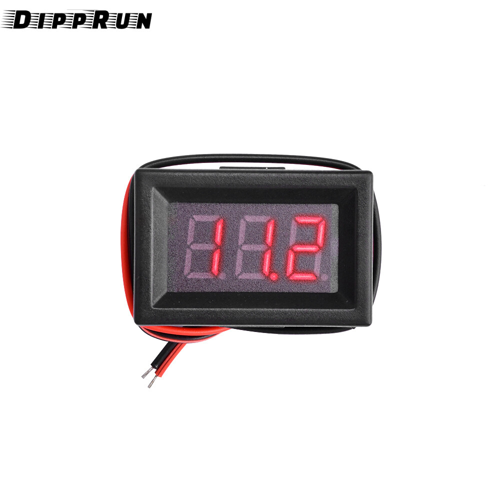 DIPPRUN 0.36 Inch DC 30V Digital Voltmeter Voltage Tester Gauge LED Display 3-wire Volt Meter for Car Motor Panel Mount