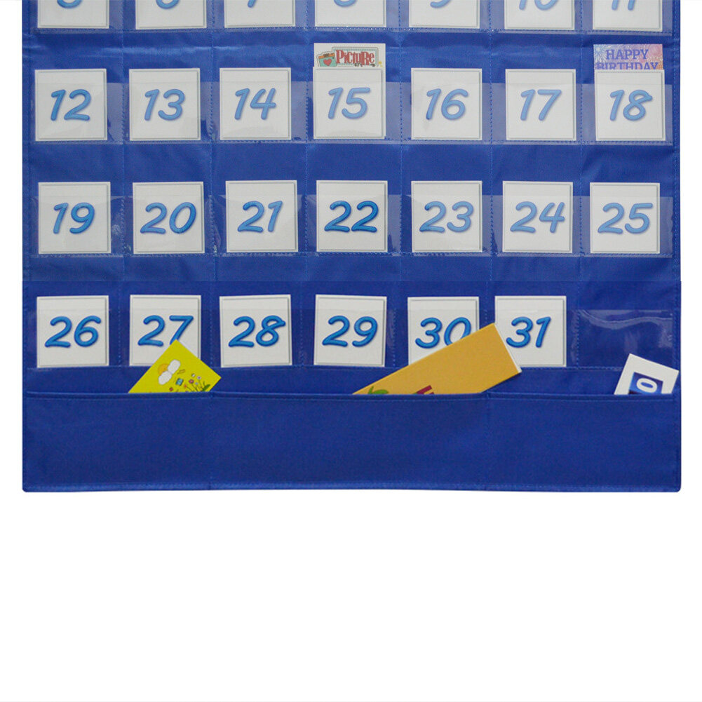 School Classroom Calendar Pocket Chart Wall Calendar  Weather Chart with  117 Cards Teaching Tool Supplies, 25.75*33.75in | Lazada PH