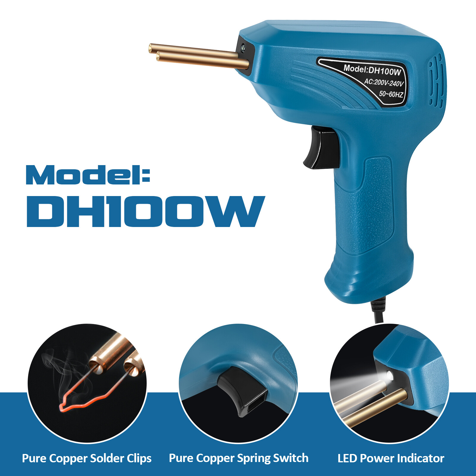 Portable Handheld Plastics Welding Machine Panel Crack Repairs Kit Thermal Cutting Hot Stapler Plastics Repairing Tool Set with LED Light