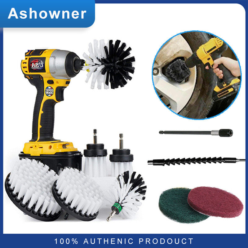Drill Brush Set, Extend Long Attachment, Scrub Pads, Sponge, Power