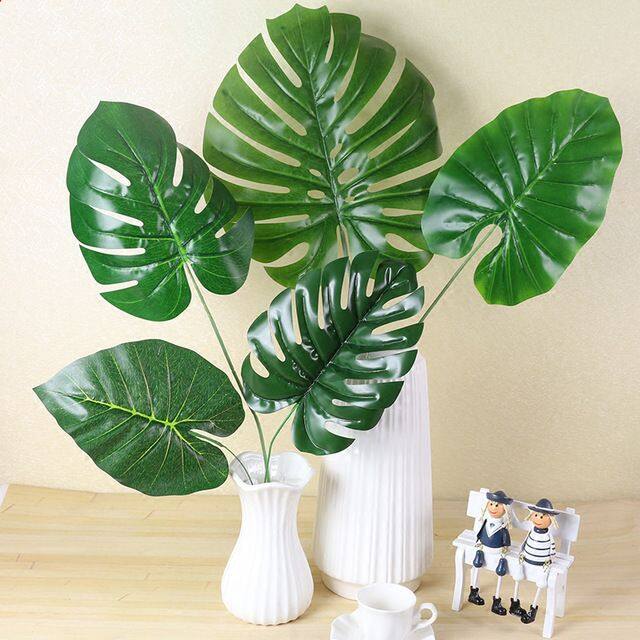 Artificial Leaves For Decoration Monstera Palm Leave Supersize Daun Monstera Dan Palm Saiz Besar Lazada