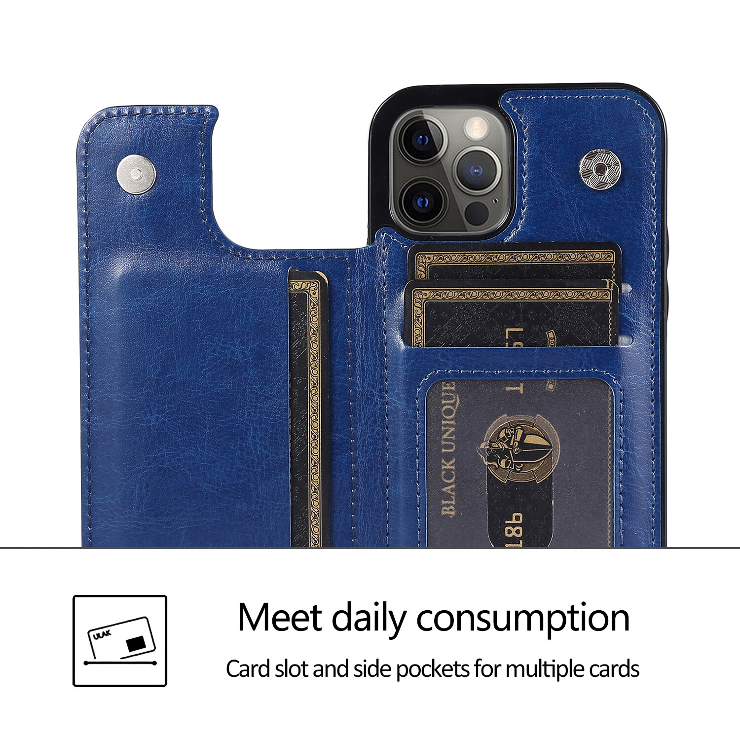 for iPhone 15 Pro Max PU Leather Wallet Case with Card Holder, Double Magnetic Case for iPhone 14 Pro Max/13 Pro/13/12 Pro Max/12 Pro/12/11 Pro Max/11 Pro/11/XS Max/XR/XS/X/7/8/SE 2020/7 Plus/8 Plus
