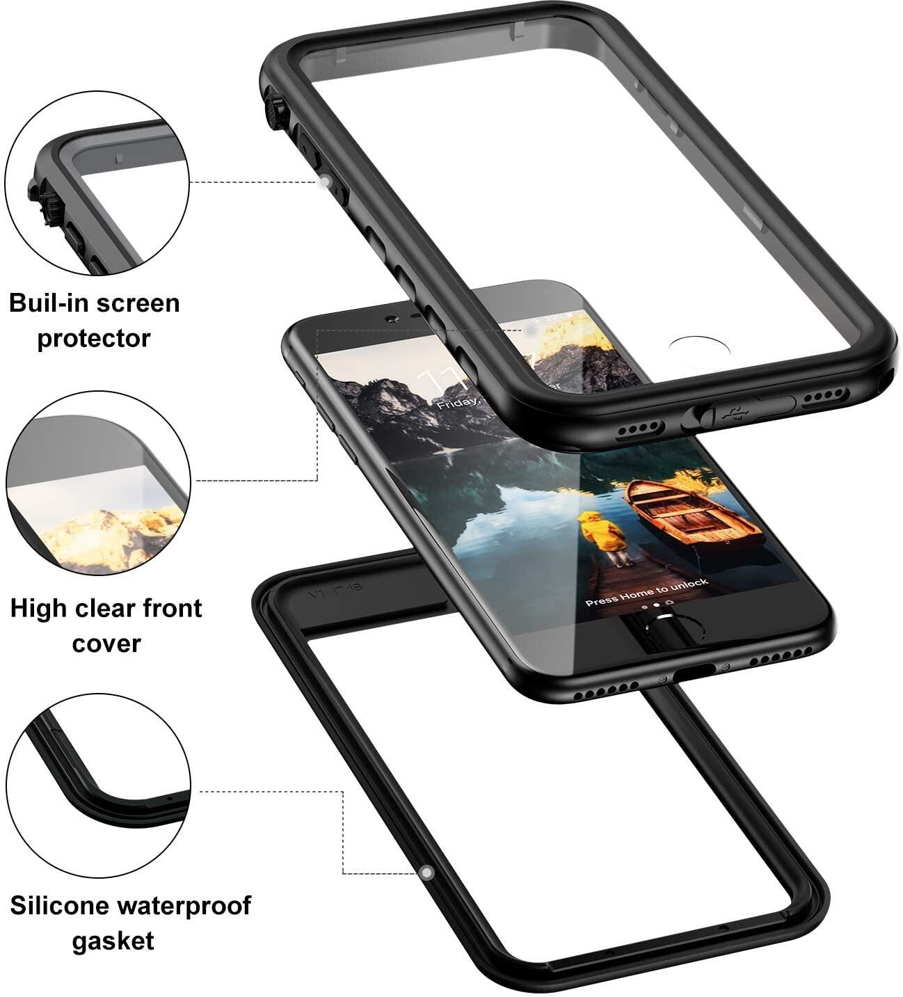 Cho Iphone 17 Pro Max trường hợp không thấm nước, được xây dựng trong miếng bảo vệ màn hình IP68 chứng nhận kín hoàn toàn dưới nước chống tuyết chống sốc dirtproof Ốp bảo vệ cho iPhone 17 không khí 16 Pro Max 16e 15 cộng với 14 Pro 13 12 XS  XR SE2/3 87