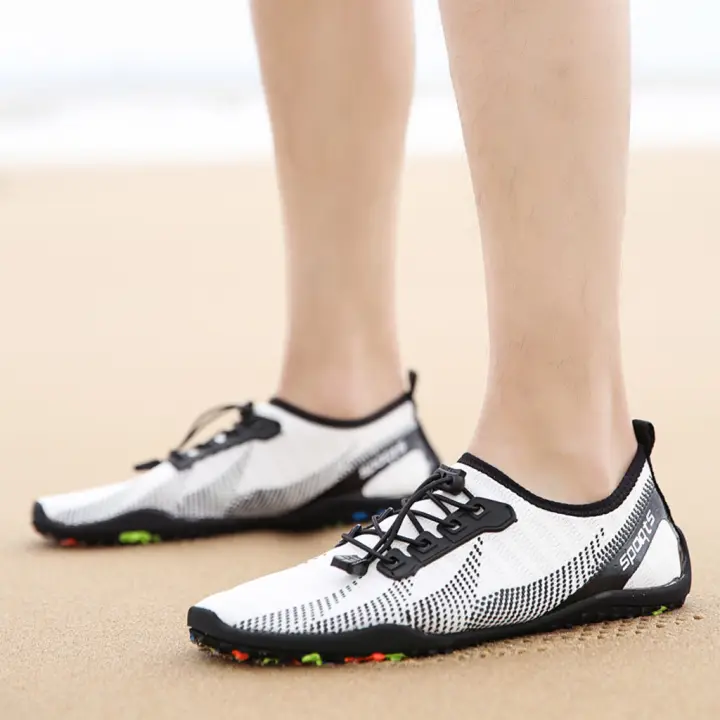white beach shoes