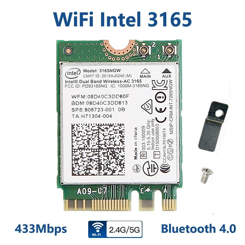 600mbps intel 3165 wifi bluetooth 4.0 card dual band 2.4g/5ghz 802.11ac wifi network adapter 3165ngw for laptop pc wireless usb adapters
