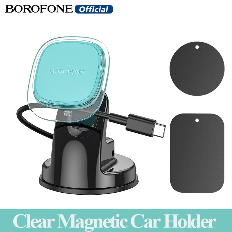 BOROFONE BH83 Clear Strong Magnetic Car Phone Holder Center Console /Windshield Holder Mount Dock For 4.5-7 inches All Smartphone