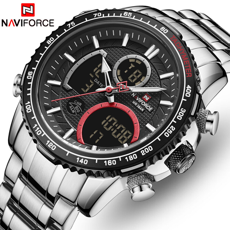 Naviforce Top Thương Hiệu Đồng Hồ Nam Cao Cấp Thể Thao Thời Trang Thép Nguyên Chất Đồng Hồ Thạch Anh Nam Đơn Giản Đèn LED Chống Nước Đồng Hồ Kỹ Thuật Số bán chạy