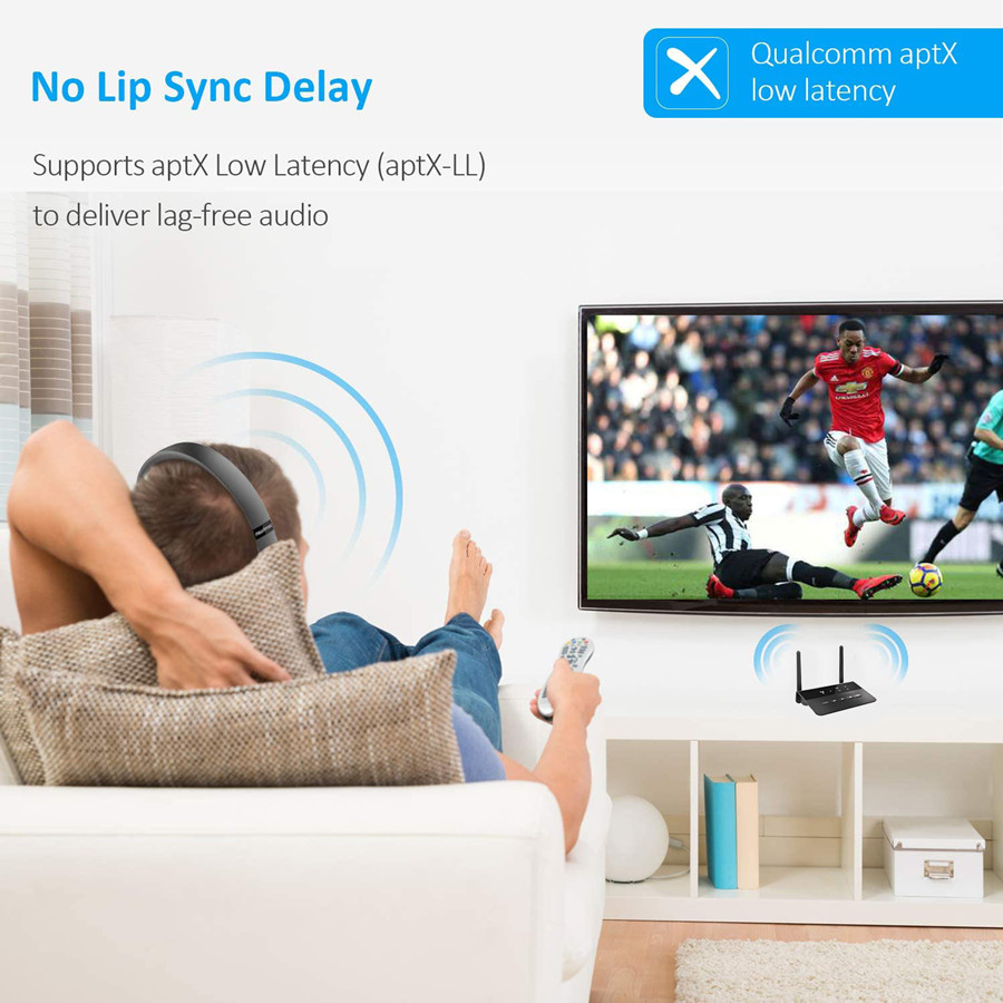 262ft/80M Bluetooth 5.0 RCA Máy Thu Phát AAC AptX LL Nhạc Không Dây Âm Thanh Nổi Đầu Chuyển Âm Thanh Cho T V PC Xe 2RCA 3.5Mm Jack AUX
