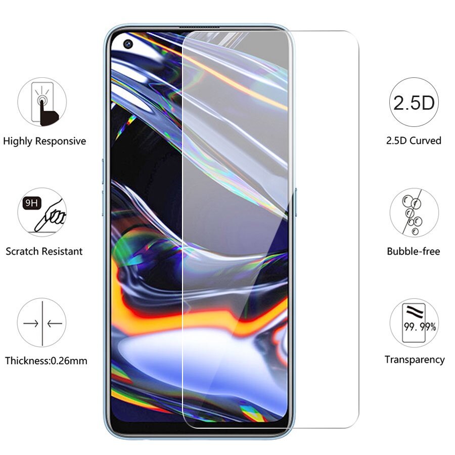 3-in-1 Kính cường lực cho Realme 8 7 6 5 3 Pro C3 C11 C12 Mặt trước và mặt sau và ống kính máy ảnh Bảo vệ màn hình bằng kính cường lực Phim PPF