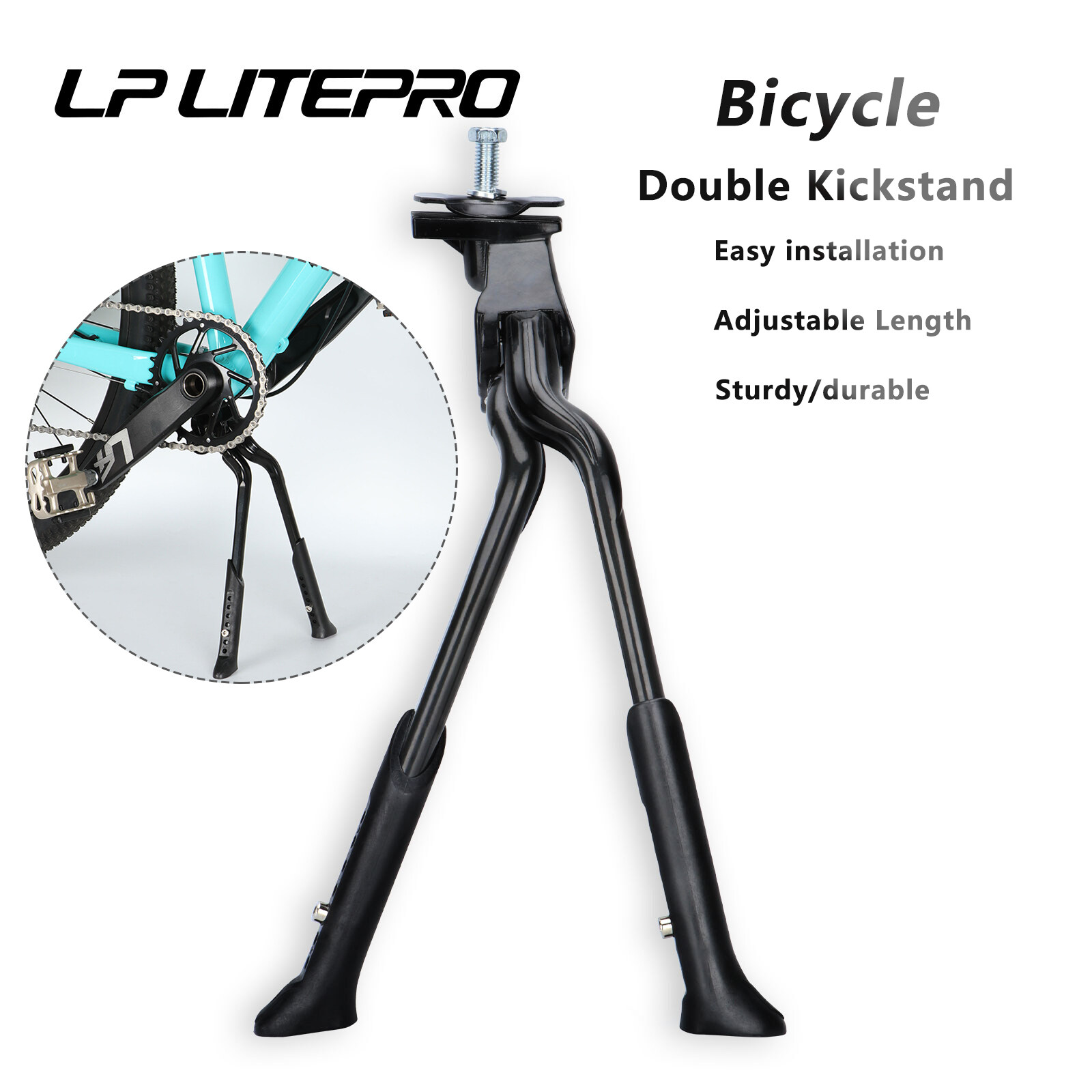 LP Litepro Mountain Road Bike Double kickstand Aluminum Alloy Parking Bracket Foot Adjustable Length Stand MTB Folding Bicycle Kick Stand Lazada Lazada Singapore
