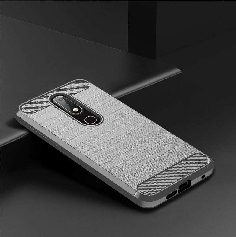 Ốp Lưng Nokia 6.1 Plus Nokia6.1Plus Ốp Lưng Silicon Mềm TPU Sợi Carbon Ốp Điện Thoại Giáp