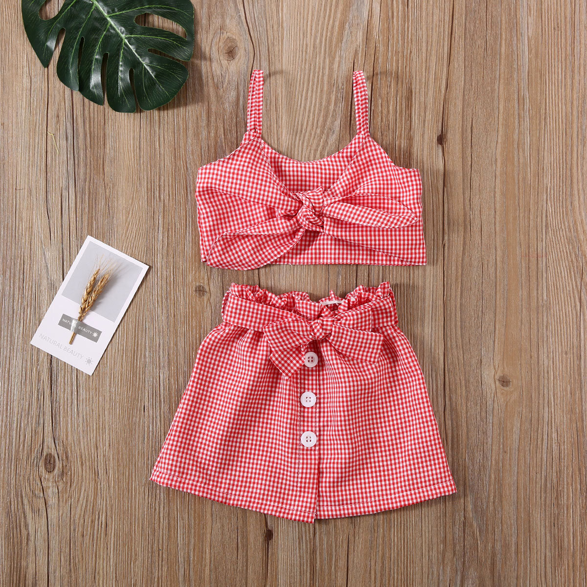 Heartandsoul Baby & children's 1-6Years Summer Toddler Kids Baby Girl Plaid Crop Tops Mini Skirt Dress outfits Clothes