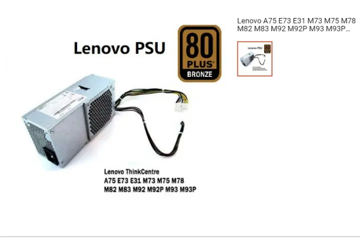 Lenovo 5 E73 1 M73 M75 M78 M M M92 M92p M93 M93p Thinkcentre Sff Power Supply Psu 240w 54y87 54y01 54y58 Refurbished Lazada
