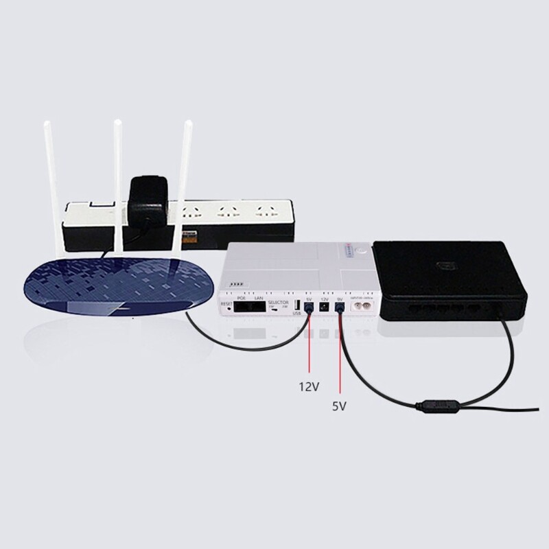 5V, 9V, 12V Uninterruptible Power Supply Mini UPS Battery Backup for WiFi, Router, Modem, Security Camera
