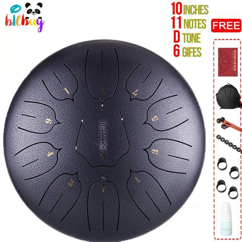 10 inch tai Dài Trống Tay Mini Chảo Trống Tay Món Ăn Tập Yoga Trống Sen Phong Cách D Màu 11 Hương 6 quà Tặng