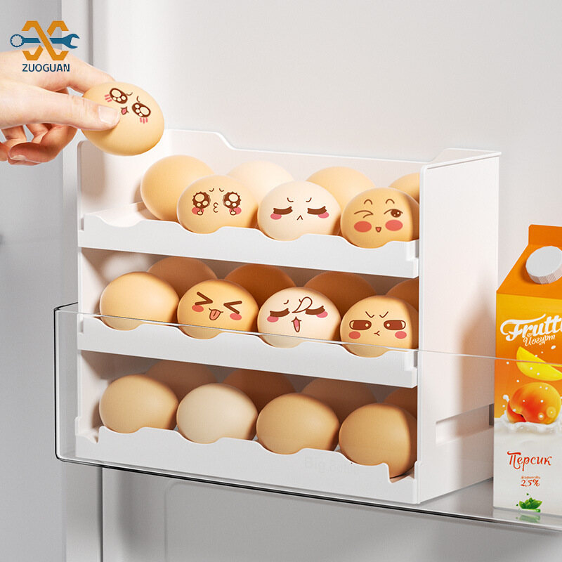 Egg Storage Box Creative Flip Kitchen Egg Box Household Refrigerator Duck Egg Storage Box Household New Kitchen Egg Rack