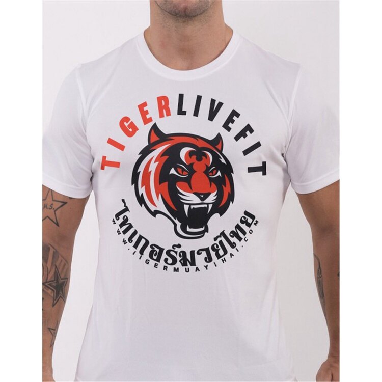 [YP]Selling Thai Tiger Muay Thai Stretch Cotton Sports T-shirt MMA Fighting UFC Mixed Fighting Boxing Breathable Short Sleeve Summe