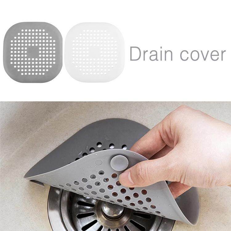 Kitchen 2 Pcs Silicone Drain Protector with Sucker Sink Strainer Protector Strainer Plug Trap Filter for Bathroom Shower Drain Covers Hair Catcher Bathtub