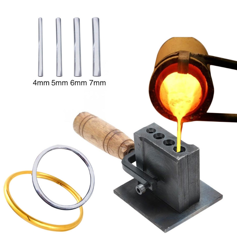 Gold Silver Casting Melting Graphite Ingot Mold Reversible Graphite Crucible Jewelry Ingot Mould Refining Jewelry Tools