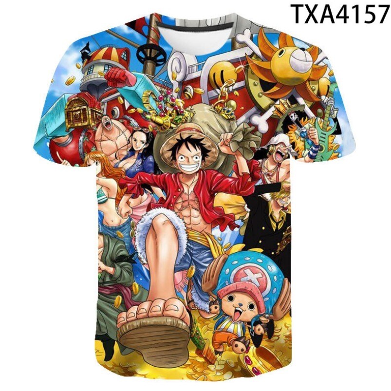 The new Summer Japanese Anime T-shirt for Men Luffy T-shirt for Men Loose-fitting casual shirt for men T-shirt for men Shirt for men Tshirt