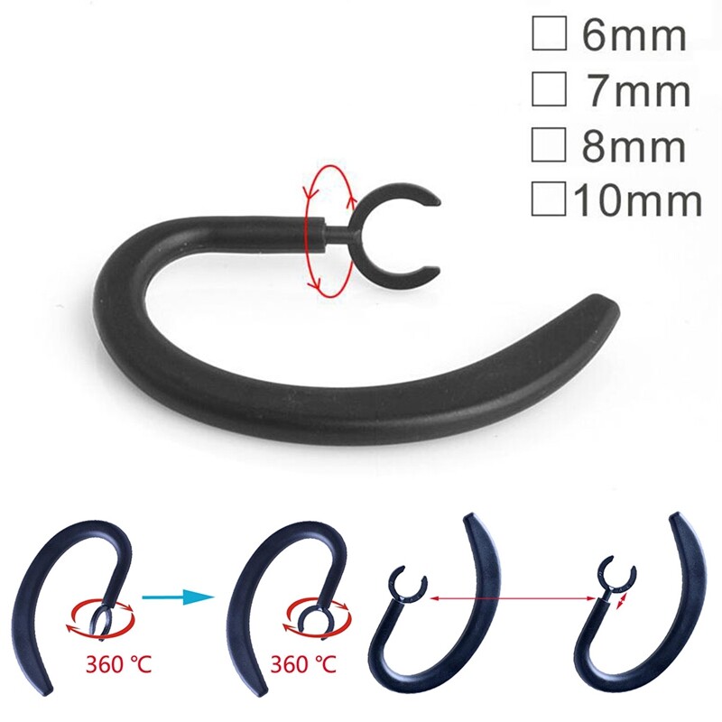 1 Pair Rubber Rotary Retractable Earhook Earloop For Bluetooth-compatible
