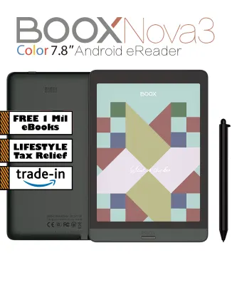 BOOX Nova3 Color 7.8" eInk Android 10 eReader (32GB) with built-in Speaker + Wacom Stylus Pen + Screen Protector