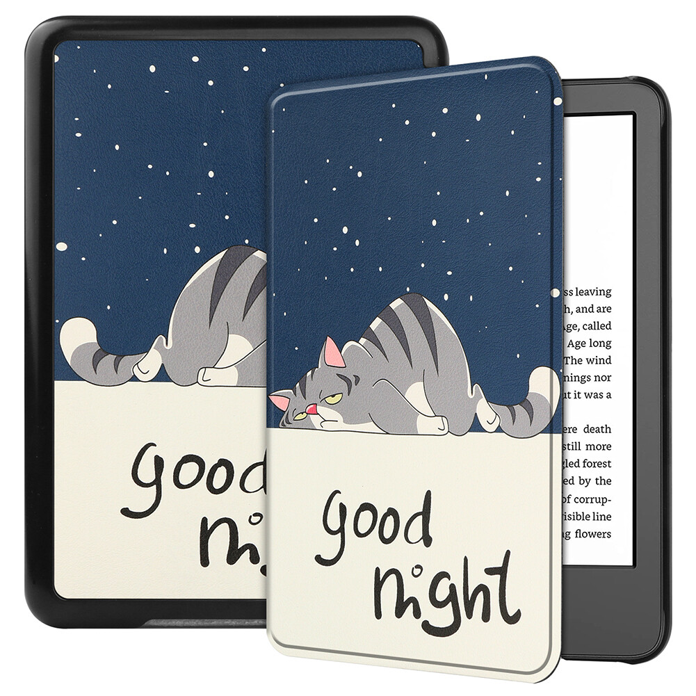 Waterproof E-book Reader Shell PU Leather Hard PC Painted E-book Reader Cover Shell Auto Sleep Replacement for Amazon All-new Kindle 2022