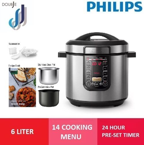 Philips 6.0L Electric Pressure Cooker 2 Pot 1 Recipe book HD2237 73 Lazada